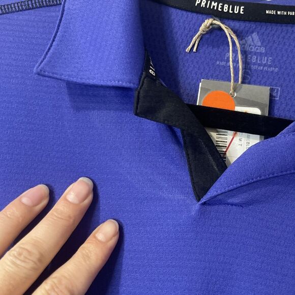 ADIDAS Primeblue Heat.RDY Polo Golf Shirt Size Small Blue NEW Performance Active - Picture 11 of 13